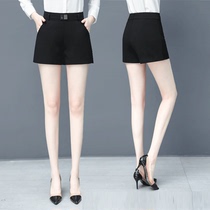 High waisted suit shorts women Autumn 2020 new womens black high waist ladies wide leg shorts loose size autumn pants