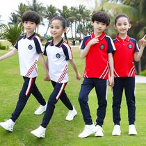 Summer school uniform students short-sleeved trousers sports suit women one 2 three 4 five grade small childrens class uniforms male summer