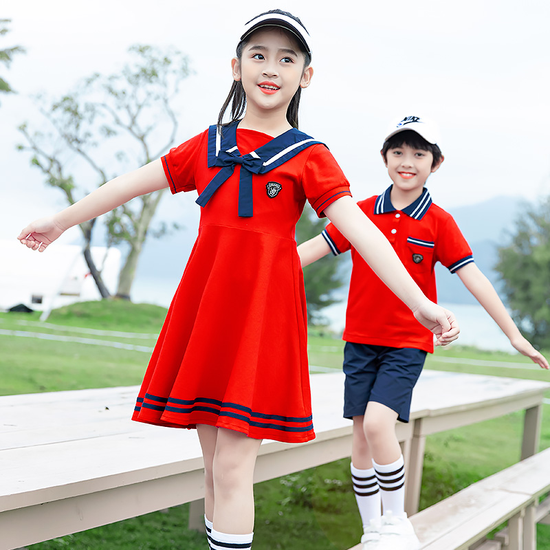 New Year's Day Children's Chorus Costume Pupils Speech Performance Kindergarten Red Song Poetry Recitation Singing Competition Performance Clothing