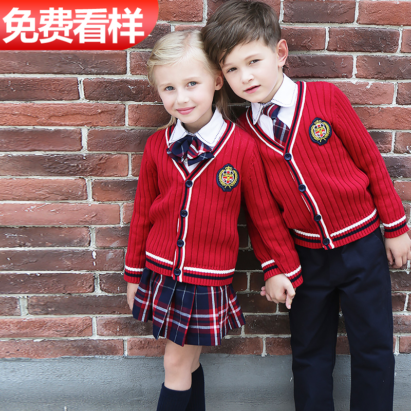 Inglén Wind Primary school uniforms One 2 three 4 fifth-grade class sweater sweater three sets of autumn kindergarten landscaped suits