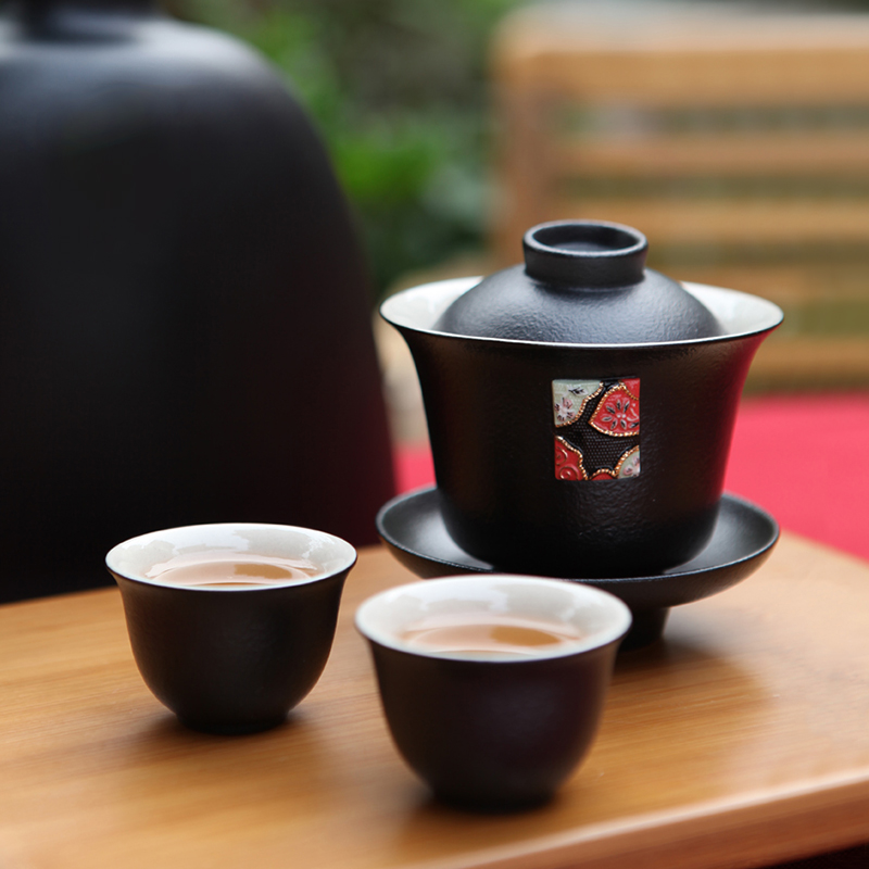 Lupao ceramic teapot tea set single teapot lid bowl with tea set many side put the pot of the teapot