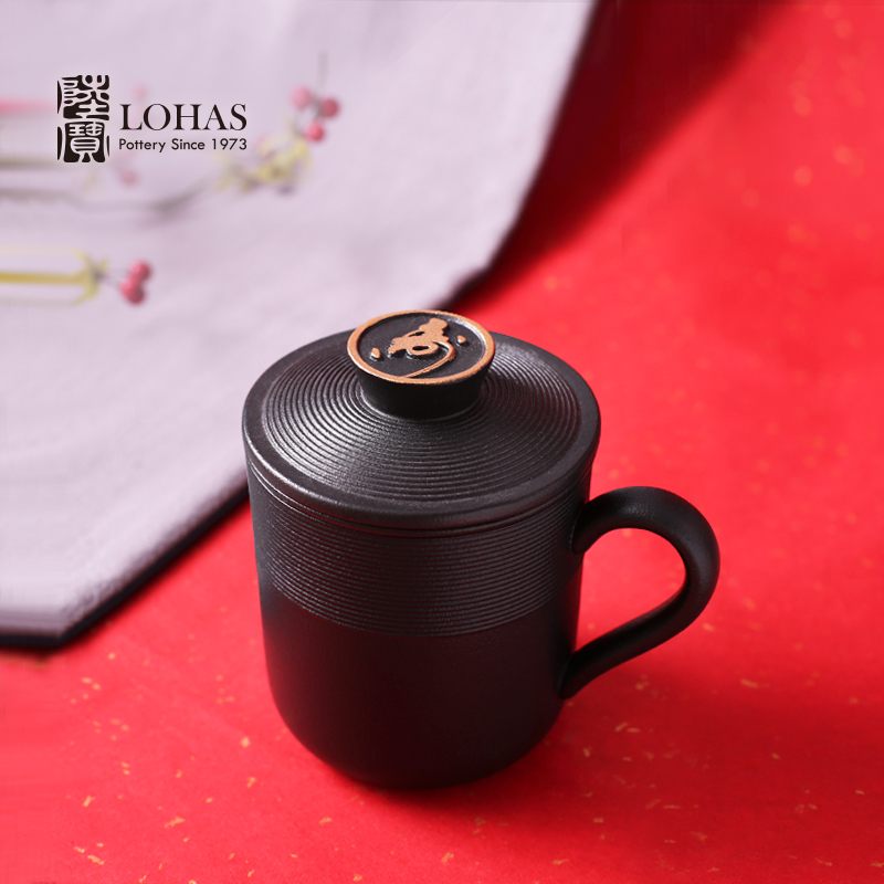 Taiwan lupao ceramic tea set golden monkey cover cup with lattice filter cup tea cups and elegant cup tea gifts