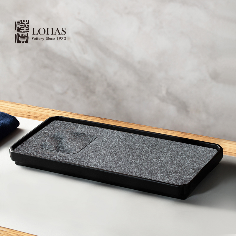 Lupao elegant tea tray storage locations of new plate with a drain tea table tapping ceramic household quadrate tea tray