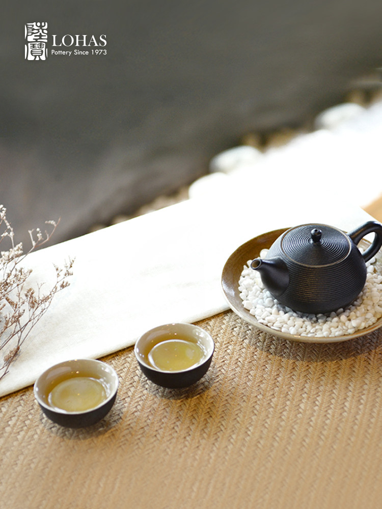 lubao ceramic teapot single kung fu tea set one pot two cups zen rhyme silent style tea set gift box