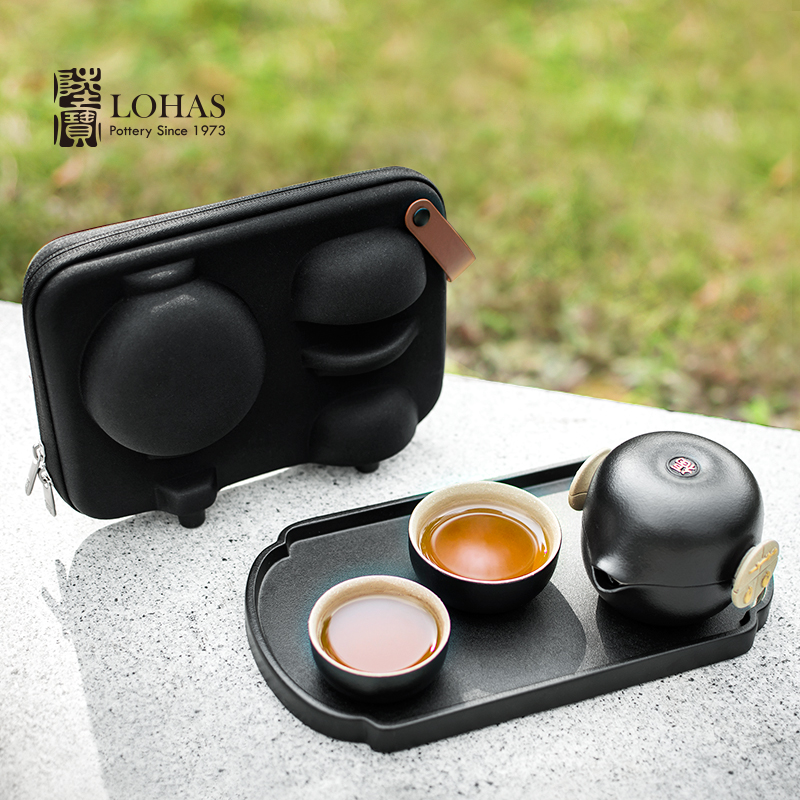 Holiday gift lupao 】 blessed by ceramic tea set to open feel to see a heaven sent fortune crack cup travel group can take tea tray