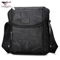 Seven Wolves Casual Diagonal Satchel Bag Mens Small Backpack Camouflate New Tide Waterproof Oxford Cloth Bag Single Shoulder Backpack