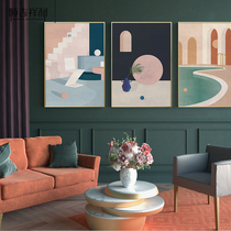 Nordic living room decoration painting modern simple vertical porch entrance aisle mural abstract building dining table dining room wall hanging painting