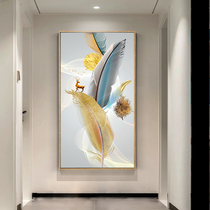 Introduction porch decorative painting vertical corridor aisle wall murals Nordic living room modern simple fortune feng shui hanging painting