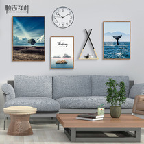 Modern minimalist Nordic living room decorative painting sofa background wall painting Atmospheric combination murals light luxury combination hanging painting