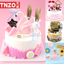 Cake model 2021 new flamingo simulation fake cake model cartoon birthday simulation cake model