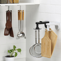 Kitchen suction top swivel hook free of punching wall-mounted cookware pan shovel cutter containing wall multifunction plastic hanging rack