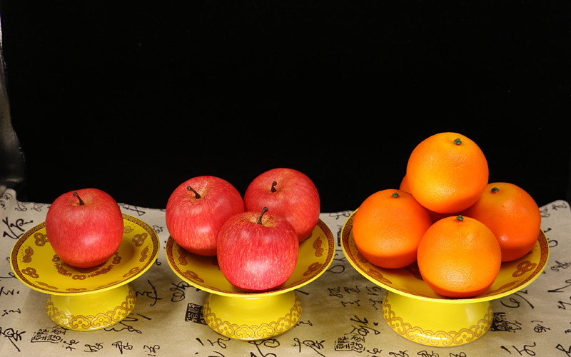 家用供奉佛堂文武财神关公招财进宝供具套装 财神香炉 酒杯 供盘