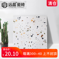 Far Crystal 800x800 color terrazzo floor tiles Nordic kitchen and bathroom wall tiles non-slip wear-resistant 600x600