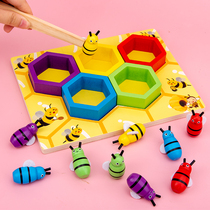 Kindergarten Montessori Montes early teaching aids clip honey bee children fine action hand eye coordination special attention toy