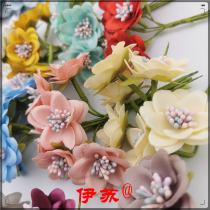 3 5cm emulated flower fake flower handmade kindergarten accessories material hair accessories with flower ring cloth art small flower photo