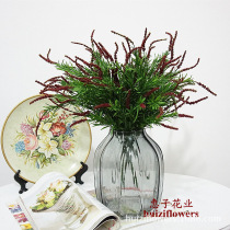 Fake Grass Emulation Plastic Plant Hair 5 Fork Dog Tail Grass Small Green Planting Landscape Plant Wall Decoration Simulation Flower Fake Flowers