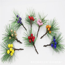 Simulation Pvc Pine Needle Diy Mini Needle Pine Red Berries Accessories Decorative material Christmas flower ring Decorative Material