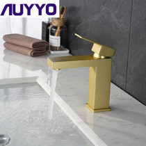 German AUYYO brushed gold washbasin Hot and cold brass bathroom toilet basin washbasin faucet