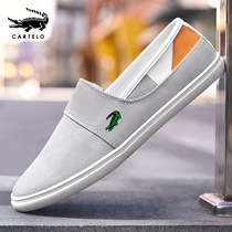Crocodile canvas shoes Mens autumn breathable mens shoes Youth mens flat cloth shoes Summer versatile student casual board shoes