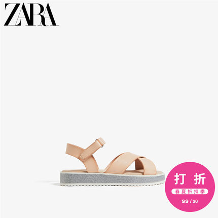 ZARA 童鞋女童 皮革色魔术贴拼接软底凉鞋 13612003105,降价幅度42.3%