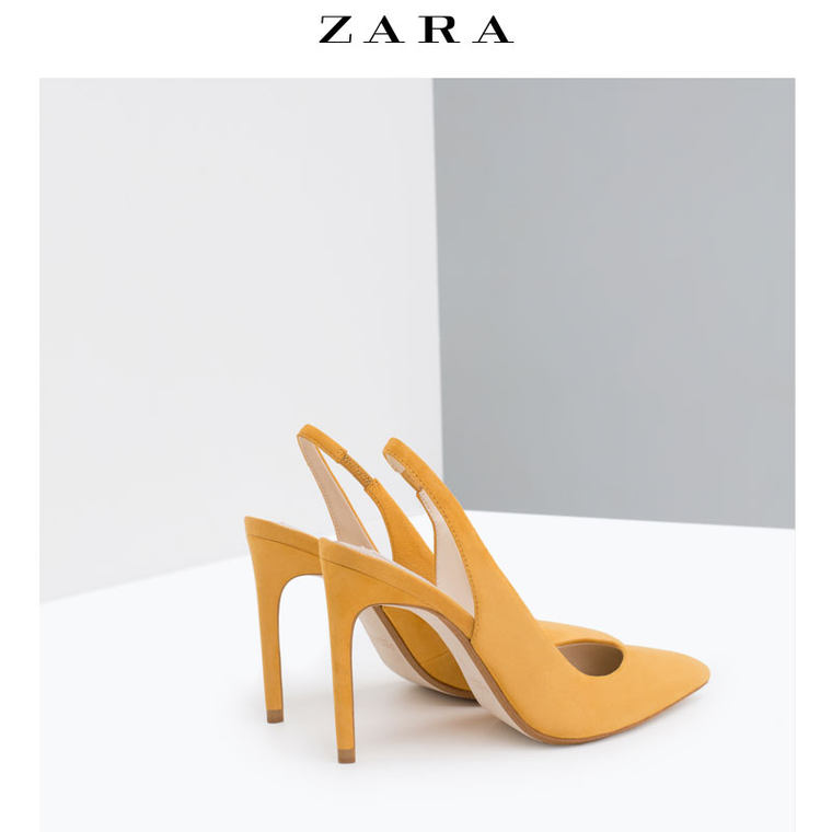 ZARA 女鞋 踝带真皮高跟鞋 16230001124