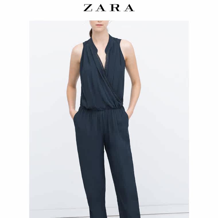 ZARA 女装 铜氨丝长连身裤 07901065400