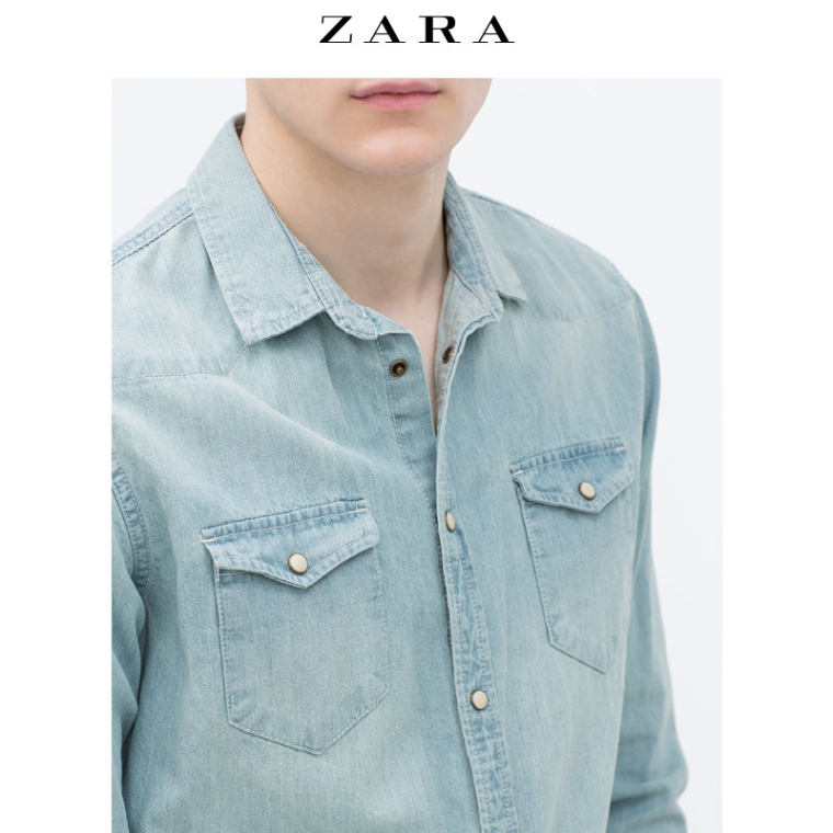 ZARA 男装 基本款牛仔衬衫 06096421406