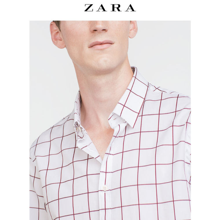 ZARA 男装 印花格纹衬衫 03894300605