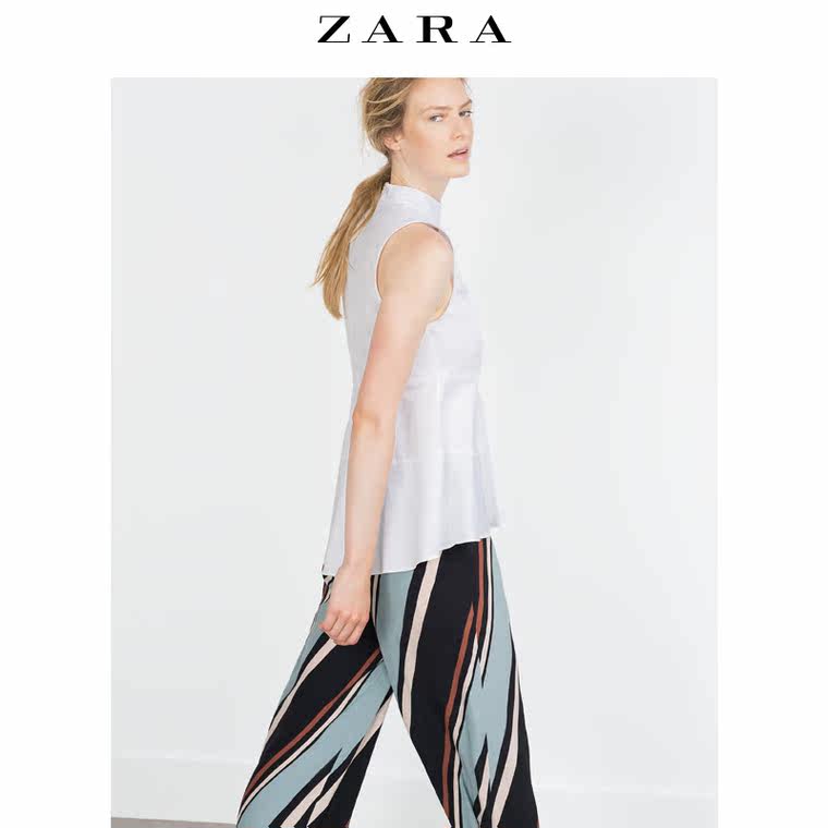 ZARA 女装 拼接长坂上衣 07642873250