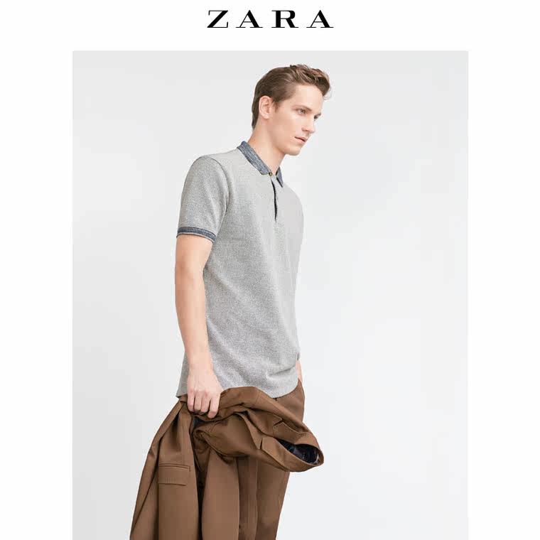 ZARA 男装 珠地布 POLO 衫 00526303400