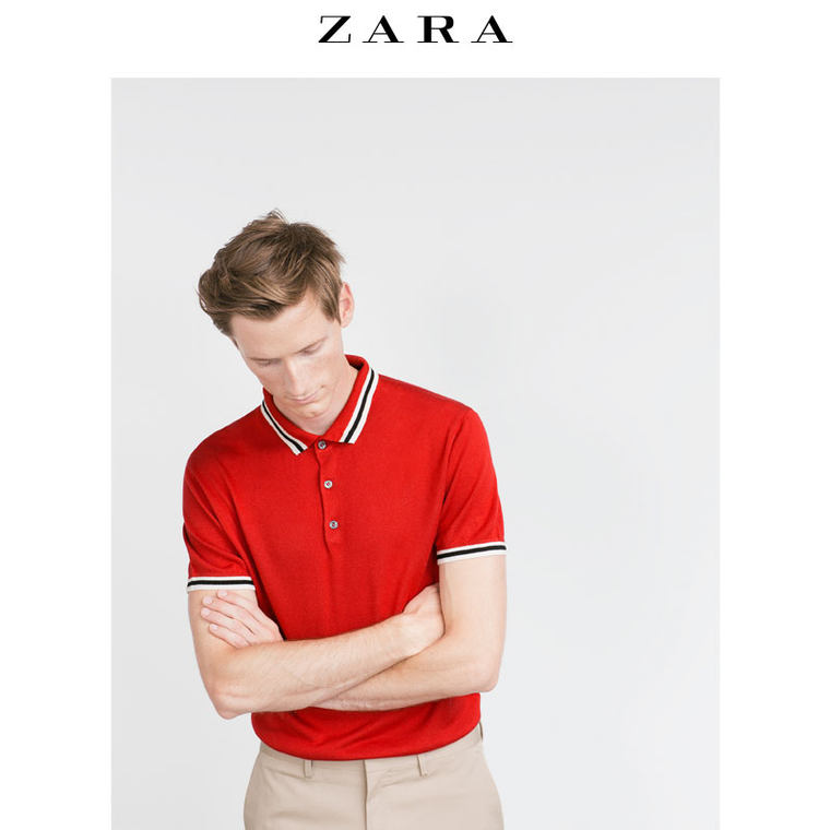 ZARA 男装 滚边马球衫 03991305600