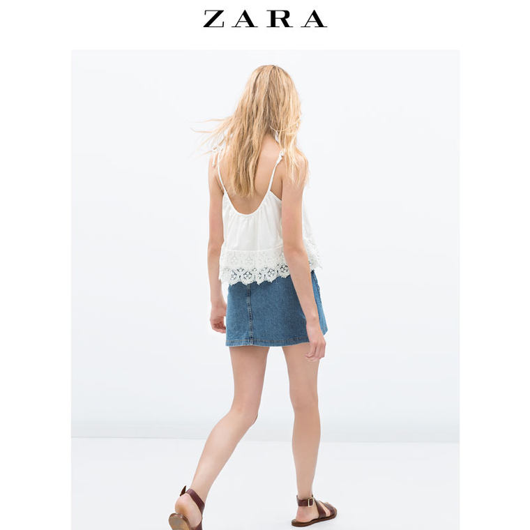 春夏折扣 ZARA TRF 女装 蕾丝拼接 T 恤 01608095250