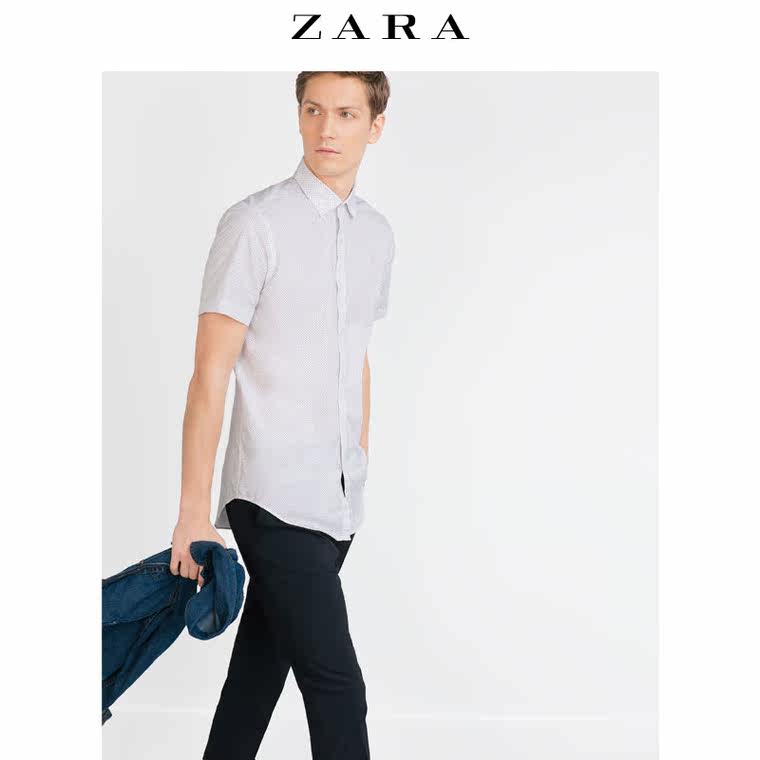 ZARA 男装 几何印花衬衫 01928218250