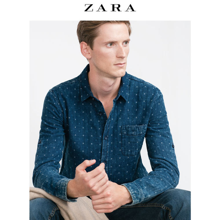 ZARA 男装 丹宁衬衫 06917401400