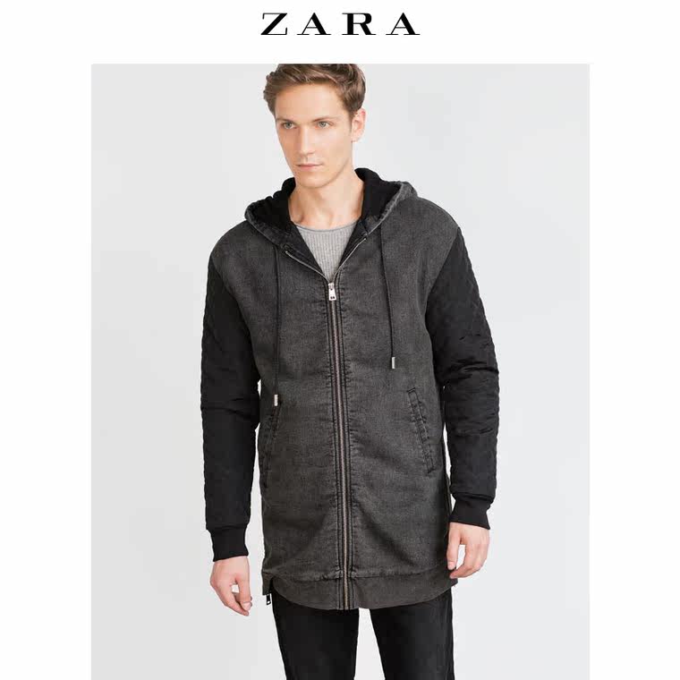 ZARA 男装 牛仔长飞行员夹克 06096390802