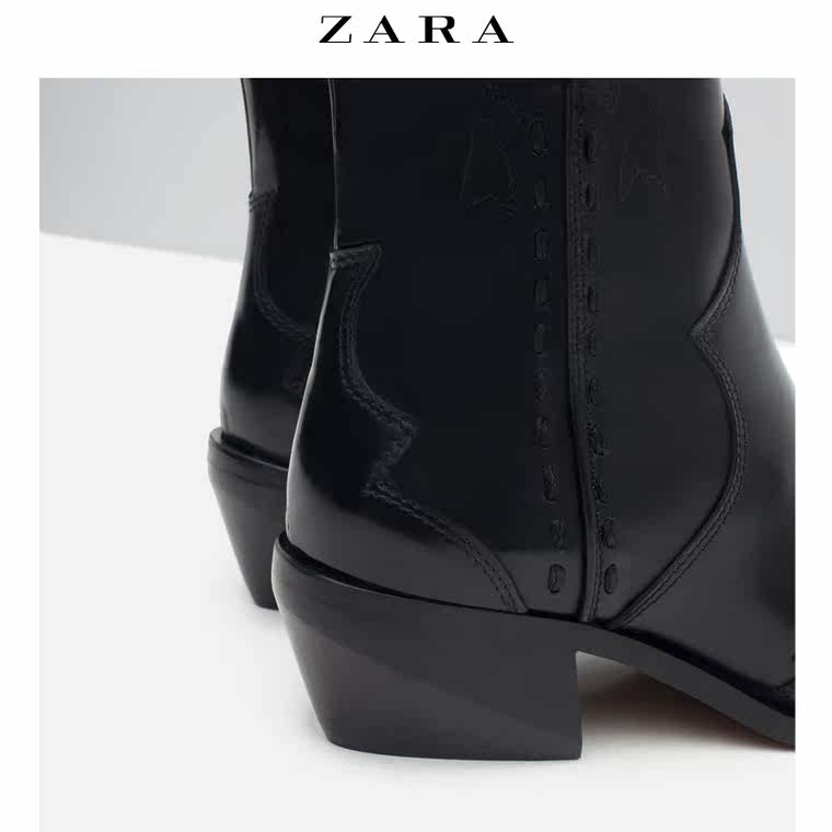 ZARA 女鞋 平跟牛仔及踝皮靴 15162001040