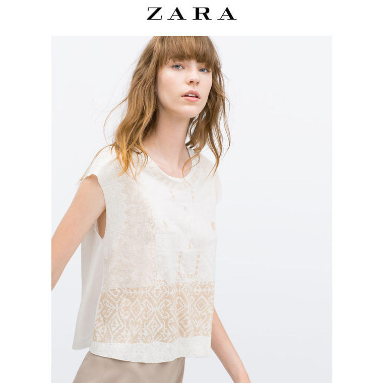 ZARA 女装 十字绣上衣 05580260251