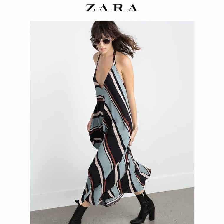 ZARA 女装 条纹连身裙 07657607030