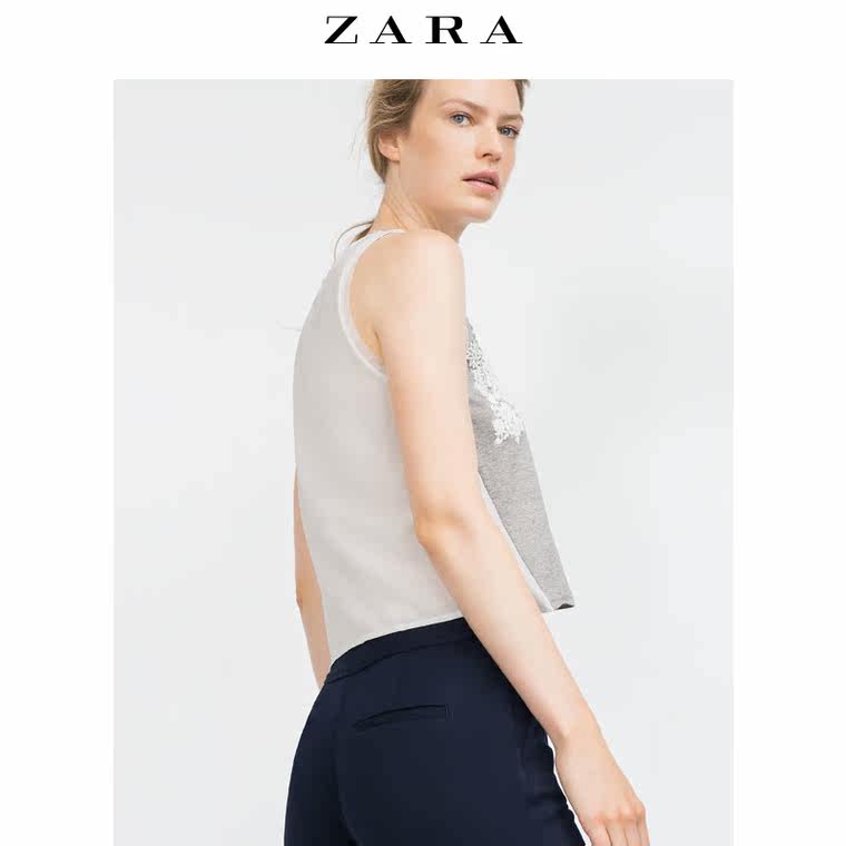 ZARA 女装 正面刺绣 T 恤 05580241803