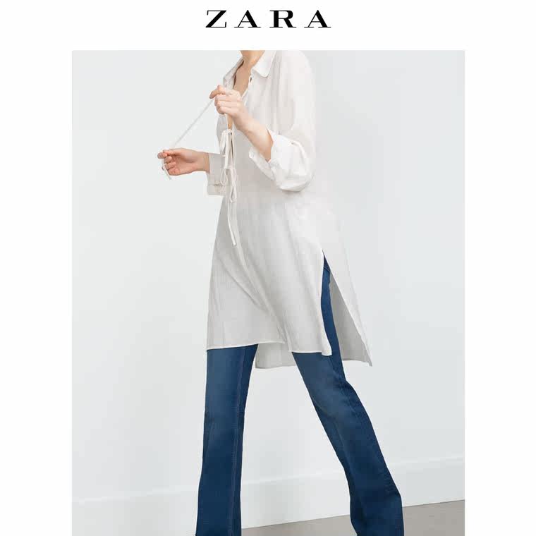 ZARA 女装 开衩束腰外衣 03633153712