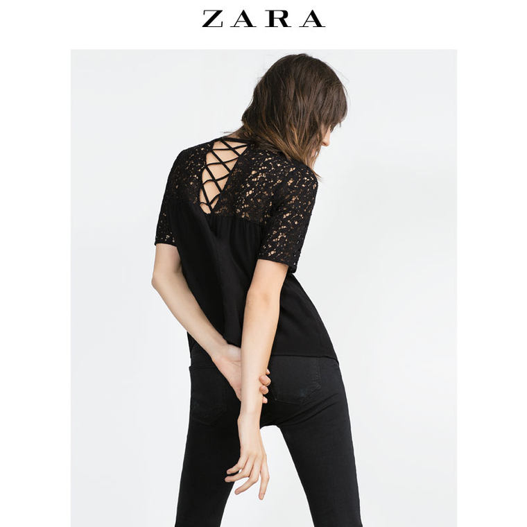 ZARA 女装 蕾丝短上衣 03666157800