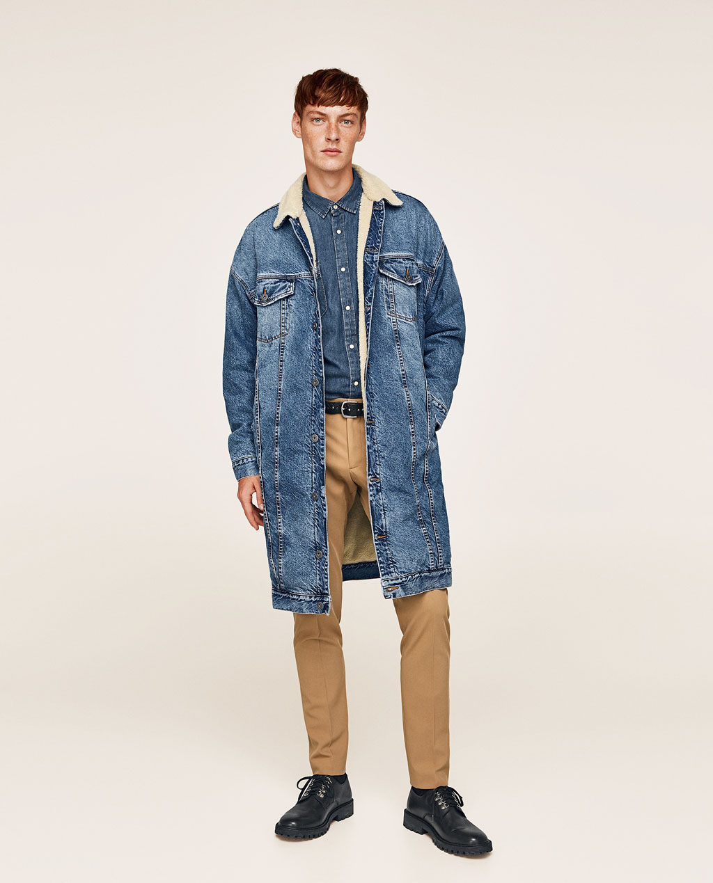 Zara Denim Coat мужская