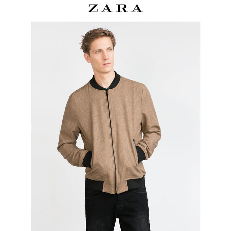 ZARA 男装 驼色羊毛夹克 03036300704