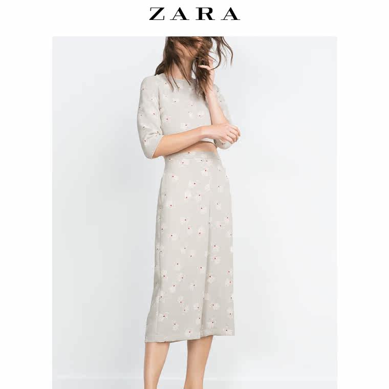 ZARA 女装 七分宽腿裤 07791073811