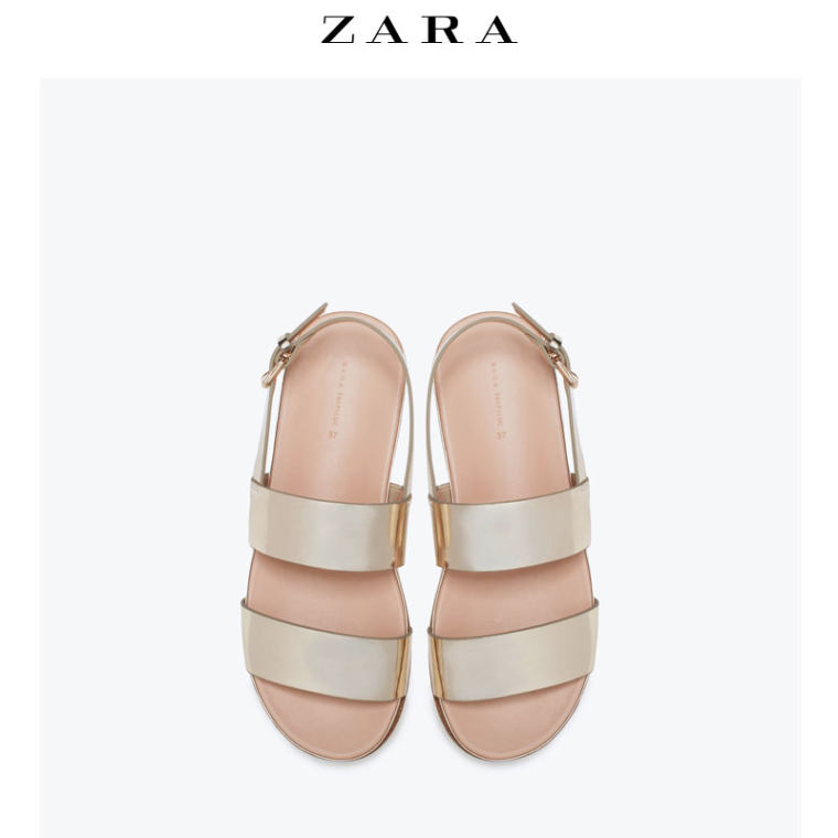 ZARA TRF 女鞋 亮光锯齿鞋底凉鞋 17504001091