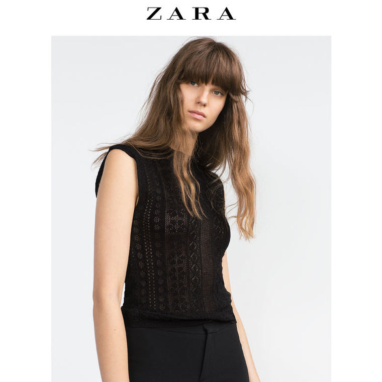 ZARA 女装 网眼短版上衣 03859107800