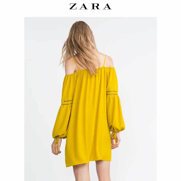 ZARA TRF 女装 一字领连身裙 04530255510