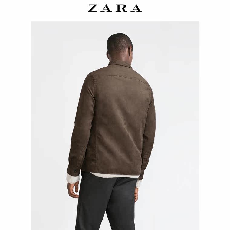 ZARA 男装 人造绒面革罩衫 04341311507