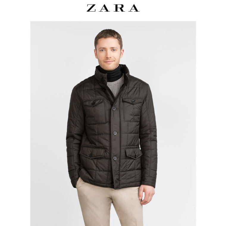 ZARA 男装 绗缝派克大衣 06518350505