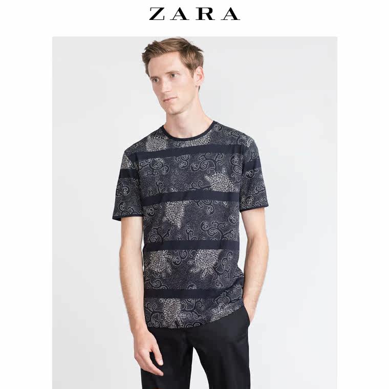 ZARA 男装 花带 T 恤 00495305401